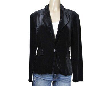 VTG 1980s VELVET Whimsigoth Steampunk Romantic Witchy Tuxedo Jacket Blazer M